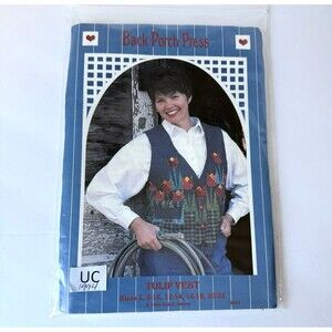 Vtg 90s Tulip Vest Sewing Pattern Back Porch Press Quilting Dutch Size 6-22
